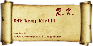Rákosy Kirill névjegykártya